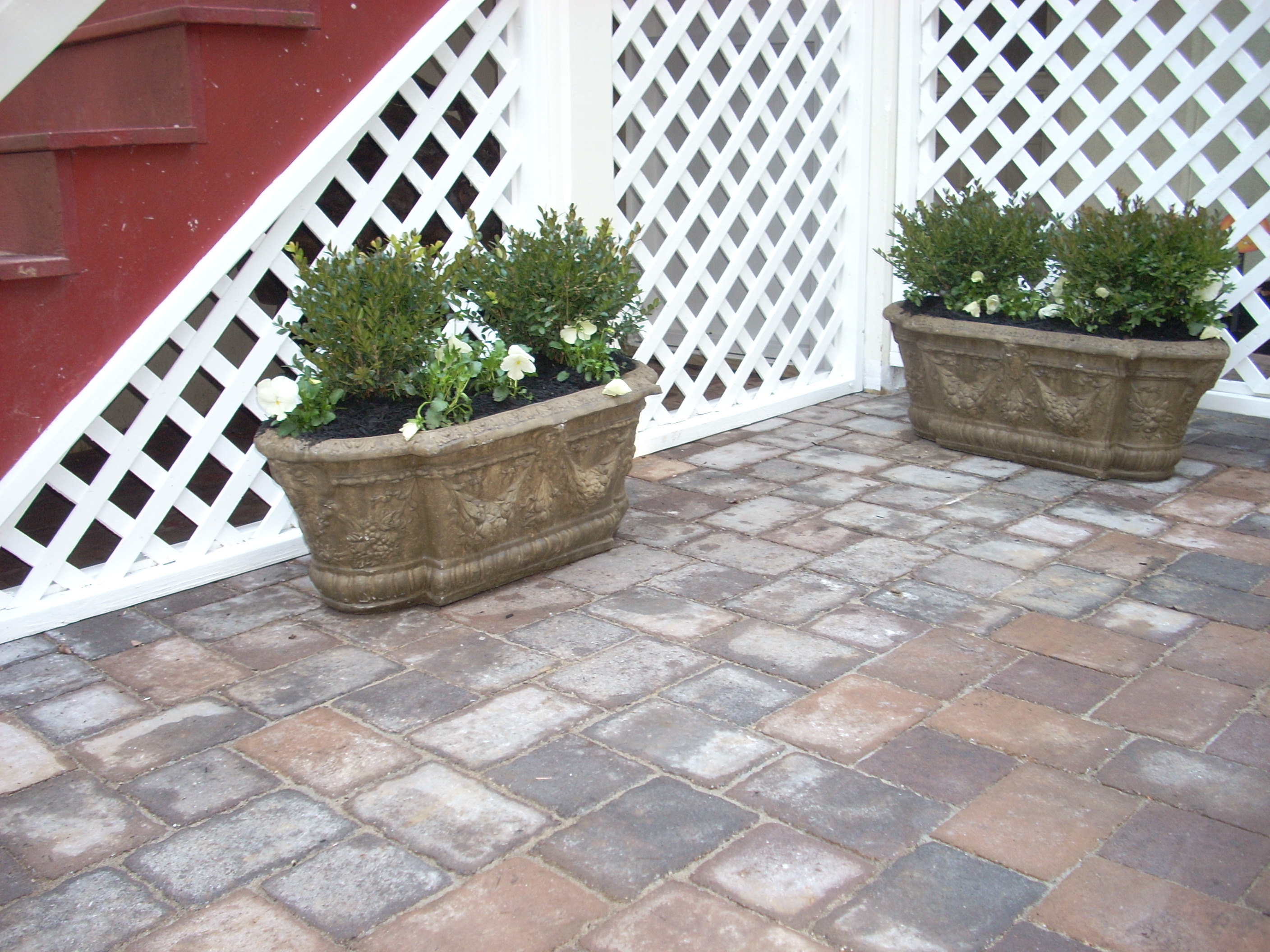 Formal courtyard using pavers... just installed in Wayne