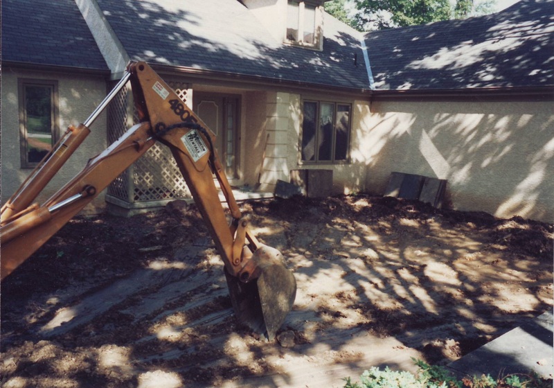 Flagstone Courtyard and Fountain in Haverford - Before